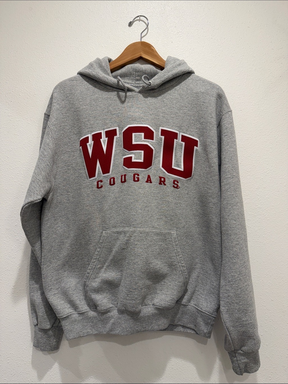 WSU Cougars Grey Hoodie Sweatshirt Men’s Medium by Champion